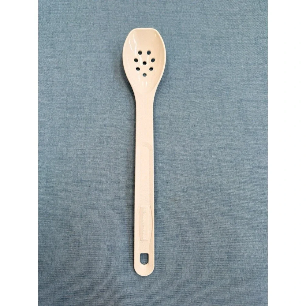 Rubbermaid USA Vintage Ivory Heavy Duty Nylon #1974 Slotted Spoon 12.5
